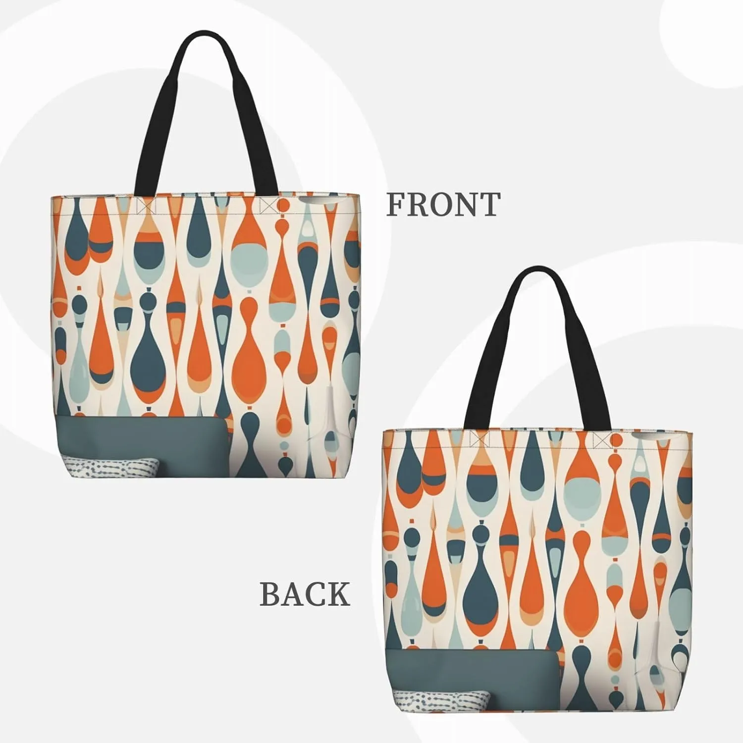 Tote Bag for Women Plaid Red and Black Shoulder Bag with Zipper Handbag Large Capacity Reusable Grocery Bag