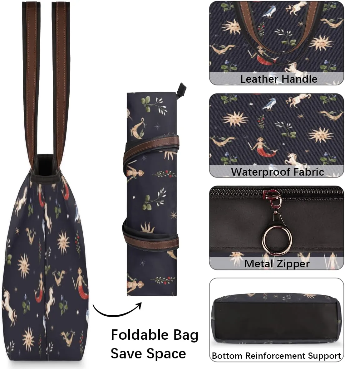 Tote Bag for Women with Zipper Large Capacity Top Handle Casual Shoulder Bag Handbag Reusable Shopping
