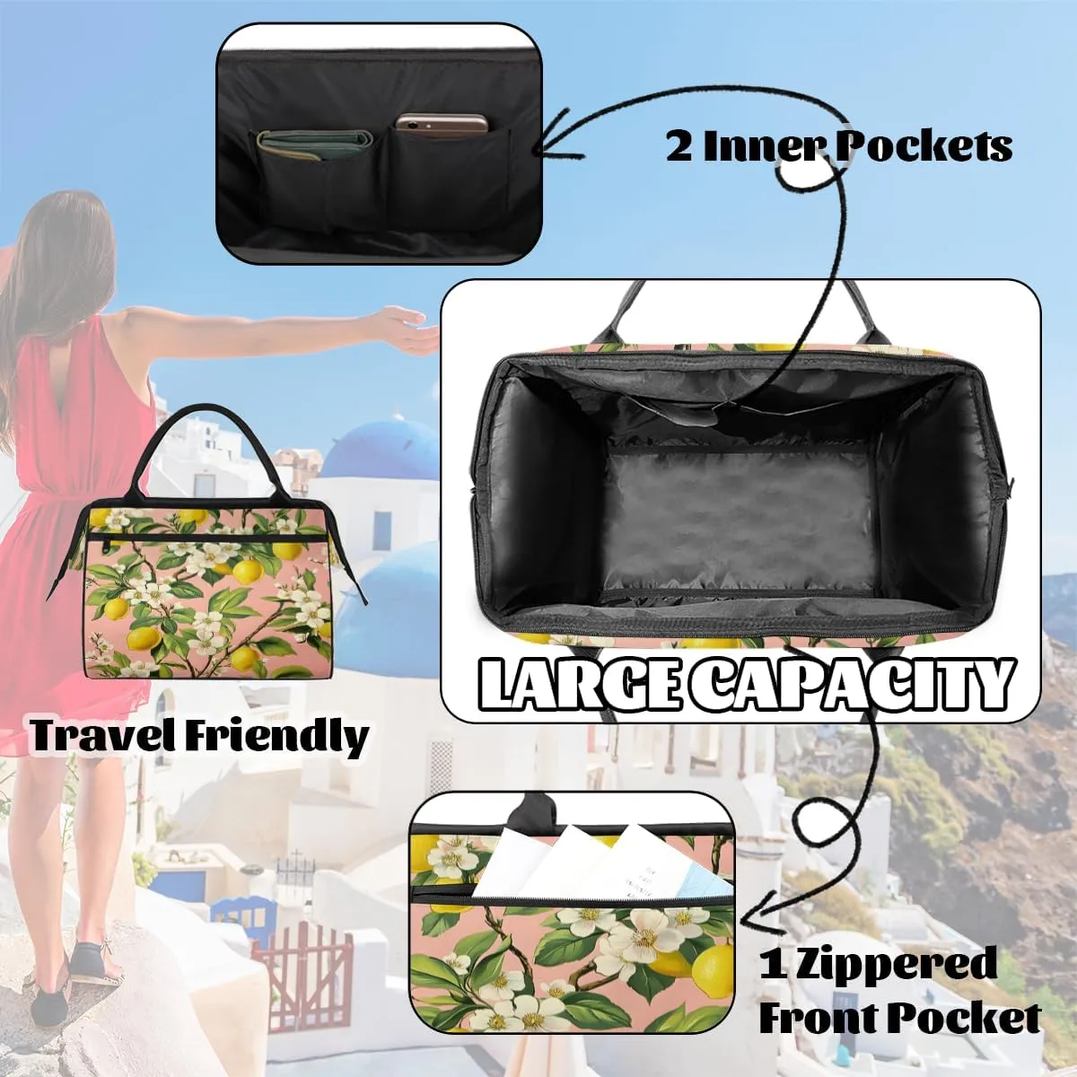 Tote Bag for Women with Zipper, Large Shoulder Bag Handbag for Travel Sports Work