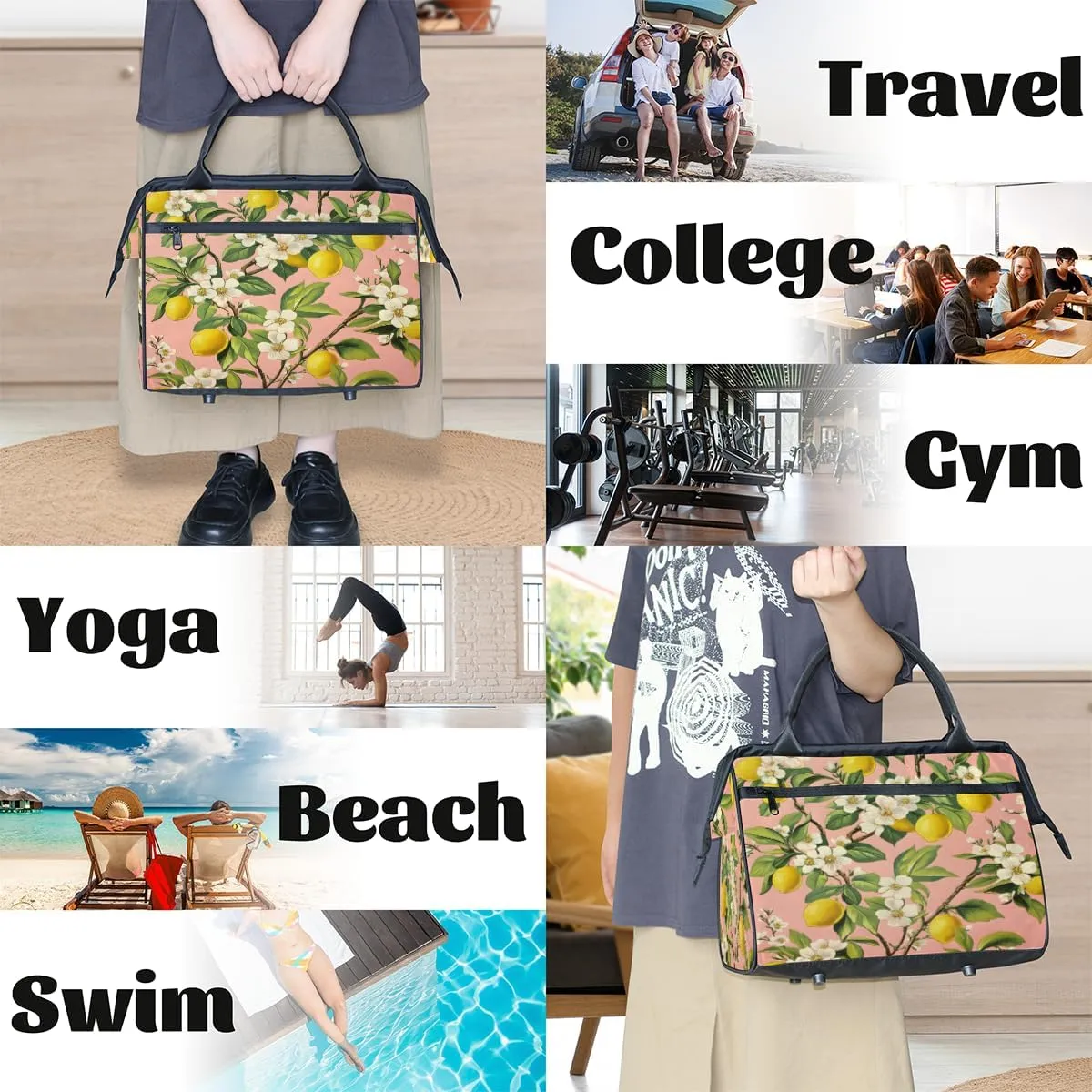 Tote Bag for Women with Zipper, Large Shoulder Bag Handbag for Travel Sports Work