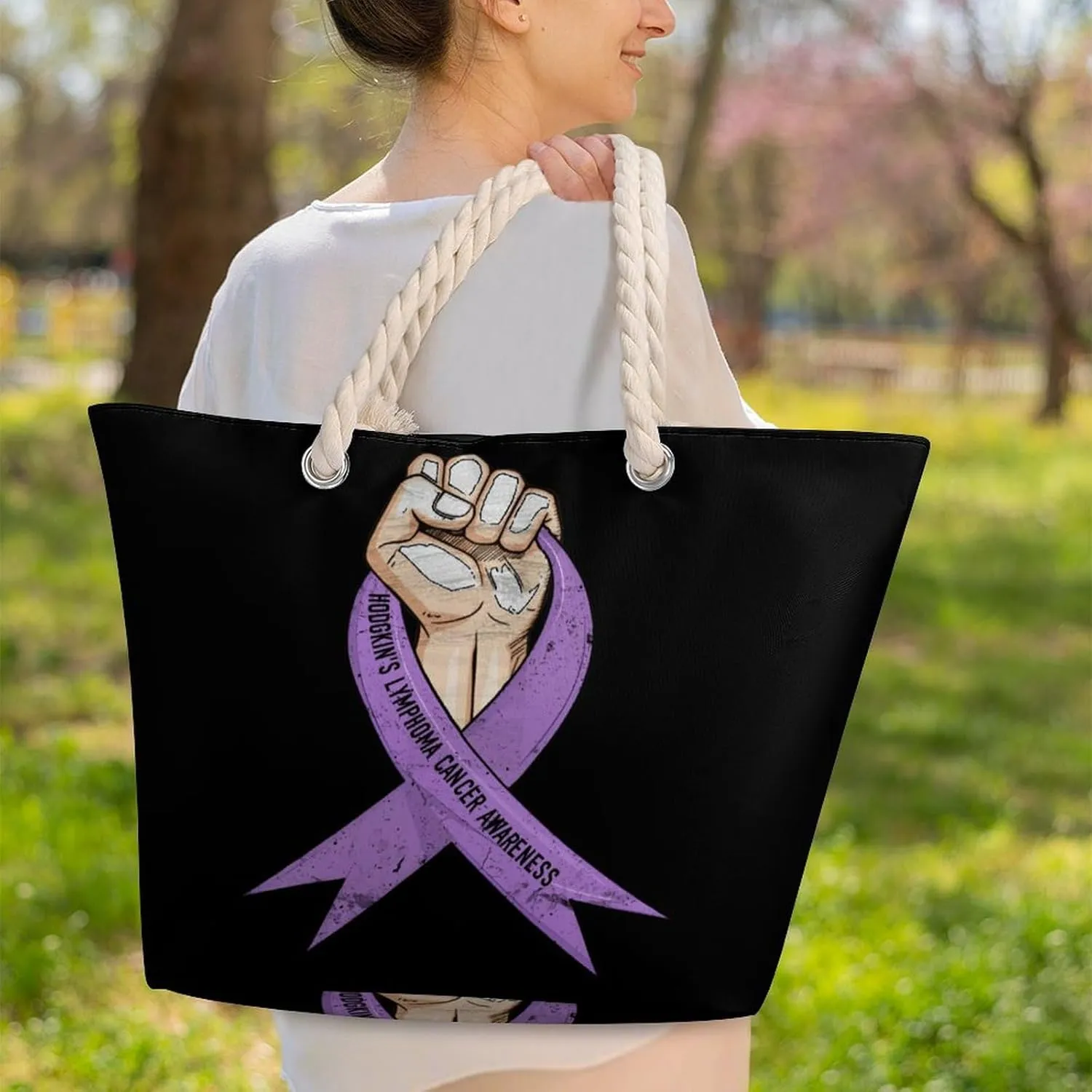 Tote Bag Large Handles Beach Bag with Zipper for Shopping Groceries Travel Outdoors Swim Pool Bag
