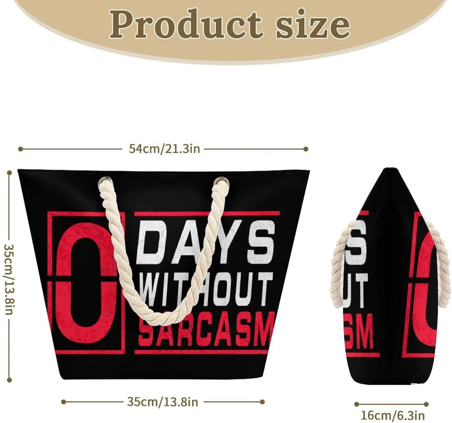 Tote Bag Large Handles Beach Bag with Zipper for Shopping Groceries Travel Outdoors Swim Pool Bag