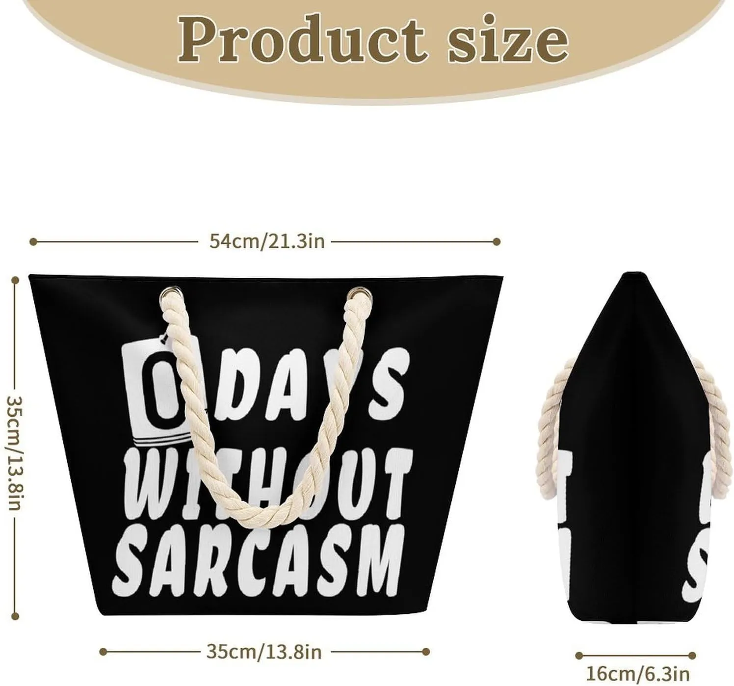 Tote Bag Large Handles Beach Bag with Zipper for Shopping Groceries Travel Outdoors Swim Pool Bag