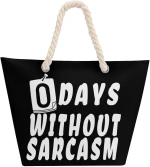 Tote Bag Large Handles Beach Bag with Zipper for Shopping Groceries Travel Outdoors Swim Pool Bag