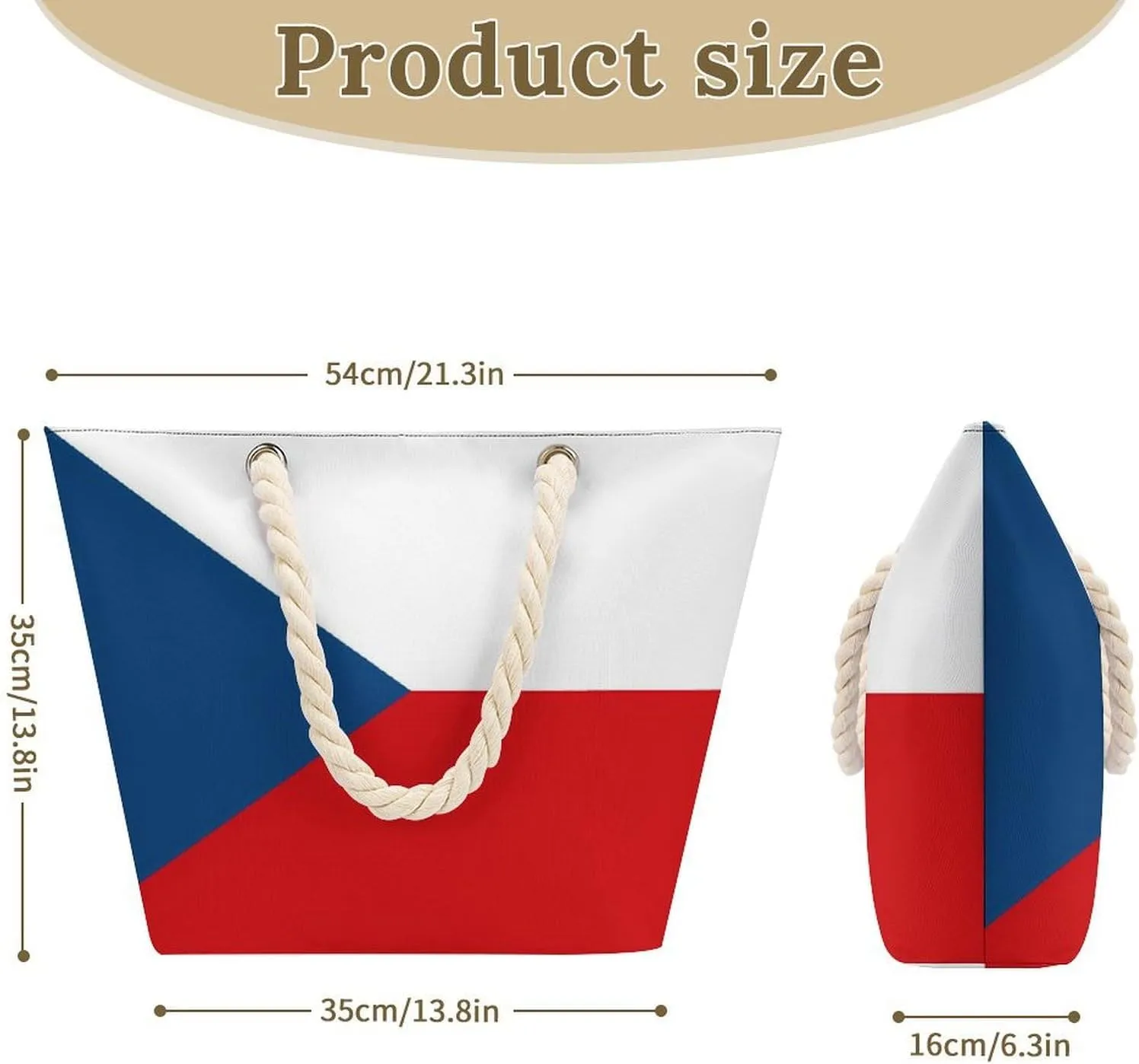 Tote Bag Large Handles Beach Bag with Zipper for Shopping Groceries Travel Outdoors Swim Pool Bag