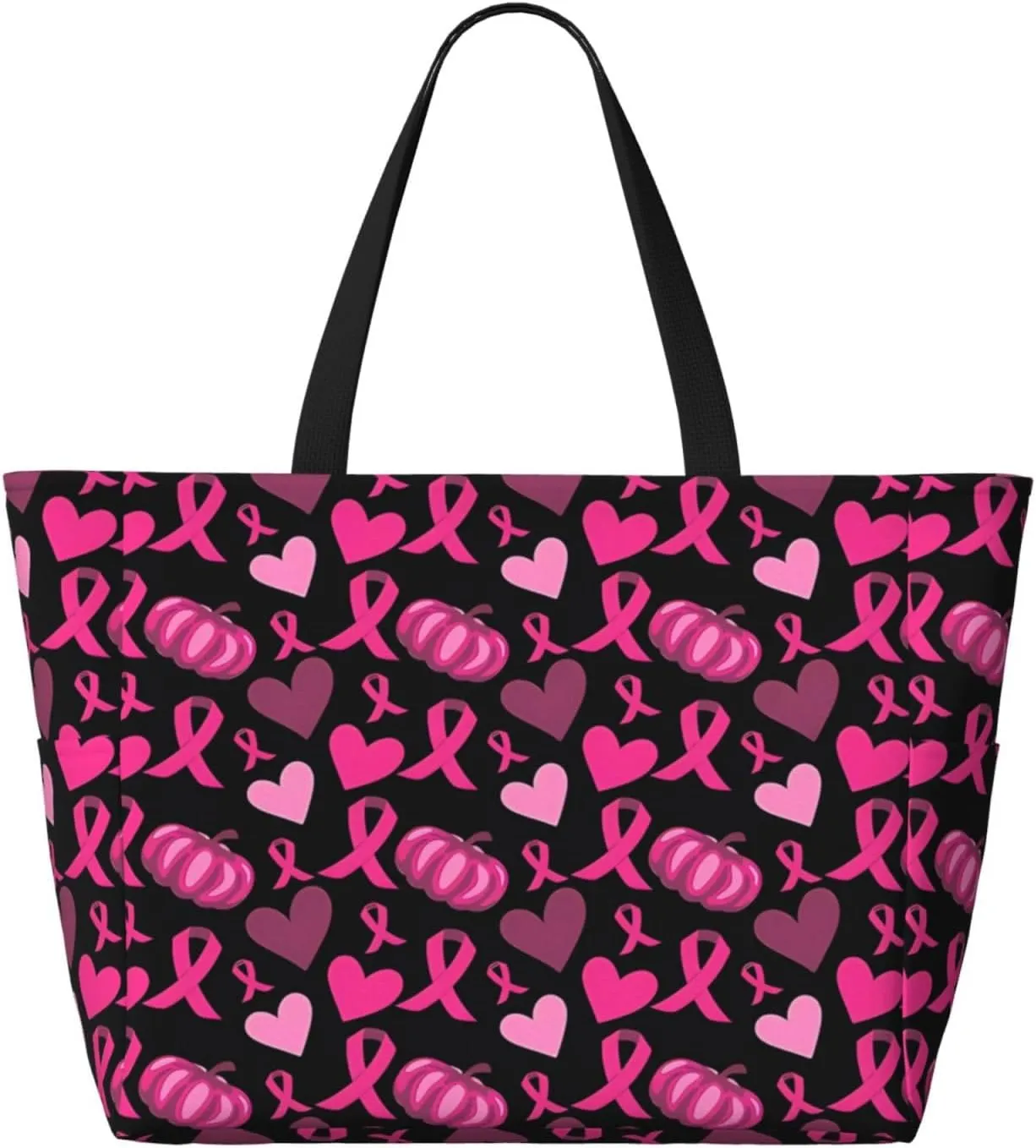 Tote Bag With 8 Storage Pockets Top Zip Shoulder Bag Handbag For Travel Work Women