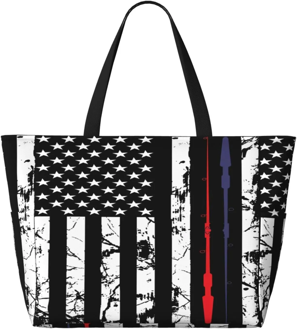 Tote Bag With 8 Storage Pockets Top Zip Shoulder Bag Handbag For Travel Work Women