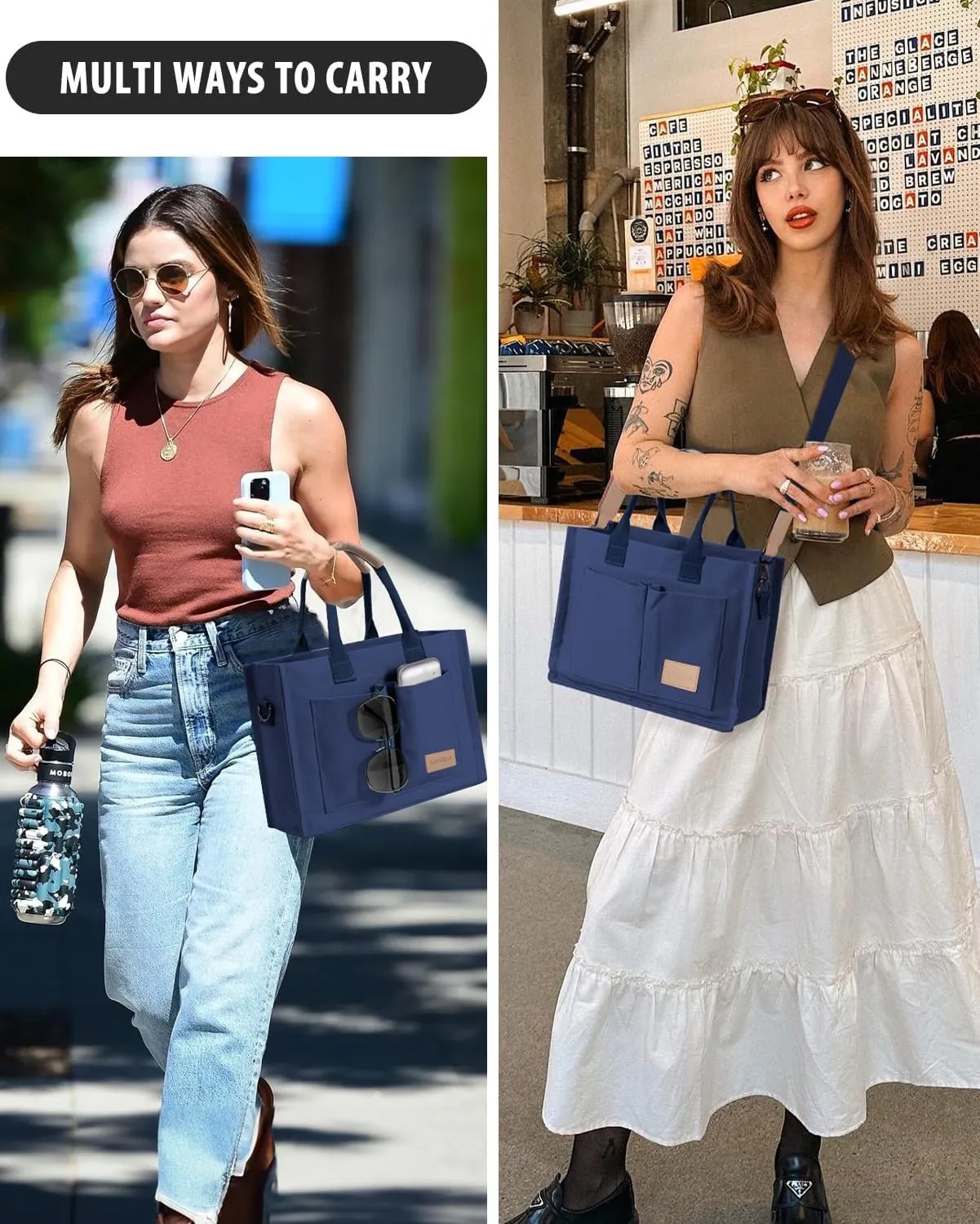 Tote Bags for Women Canvas Tote Purse Crossbody Bags with Pockets Top Handle Shoulder Handbags Satchel Bags for Women