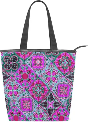 Tote Bags for Women Canvas Tote Purse Shoulder Bags with Pockets Top Handle Shoulder Handbags Tote Bag Pattren 1