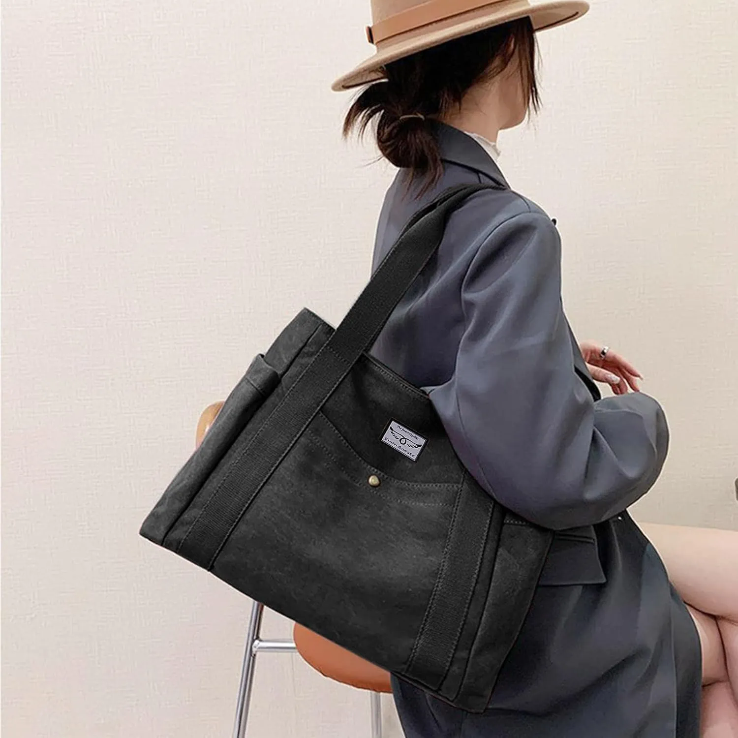 Tote Bags for Women Canvas Tote Purses Shoulder Bag Medium Handbag Top Handle Work Bags