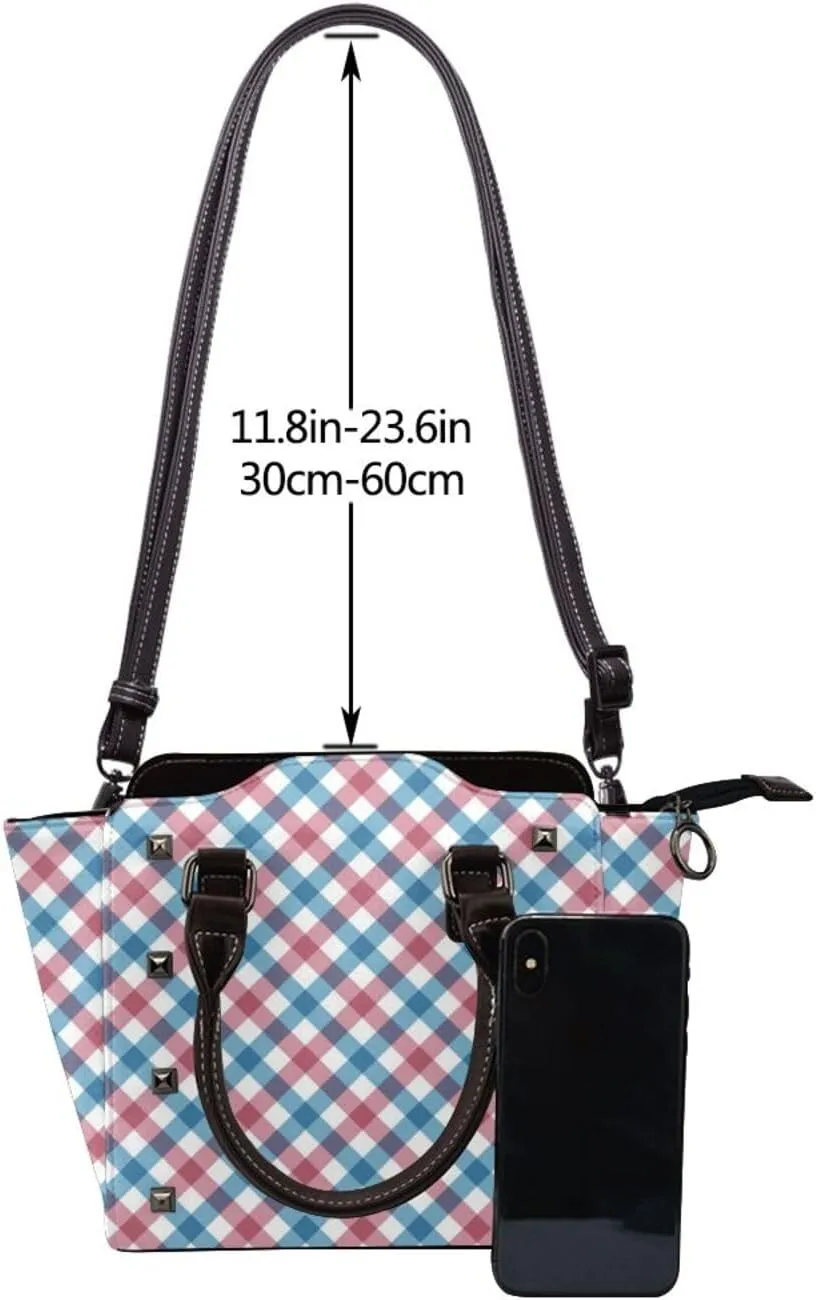 Tote Handbag for Women Faux Leather Shoulder Bag with Studded PU Leather Zipper Bag for Travel Work