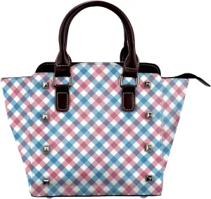 Tote Handbag for Women Faux Leather Shoulder Bag with Studded PU Leather Zipper Bag for Travel Work