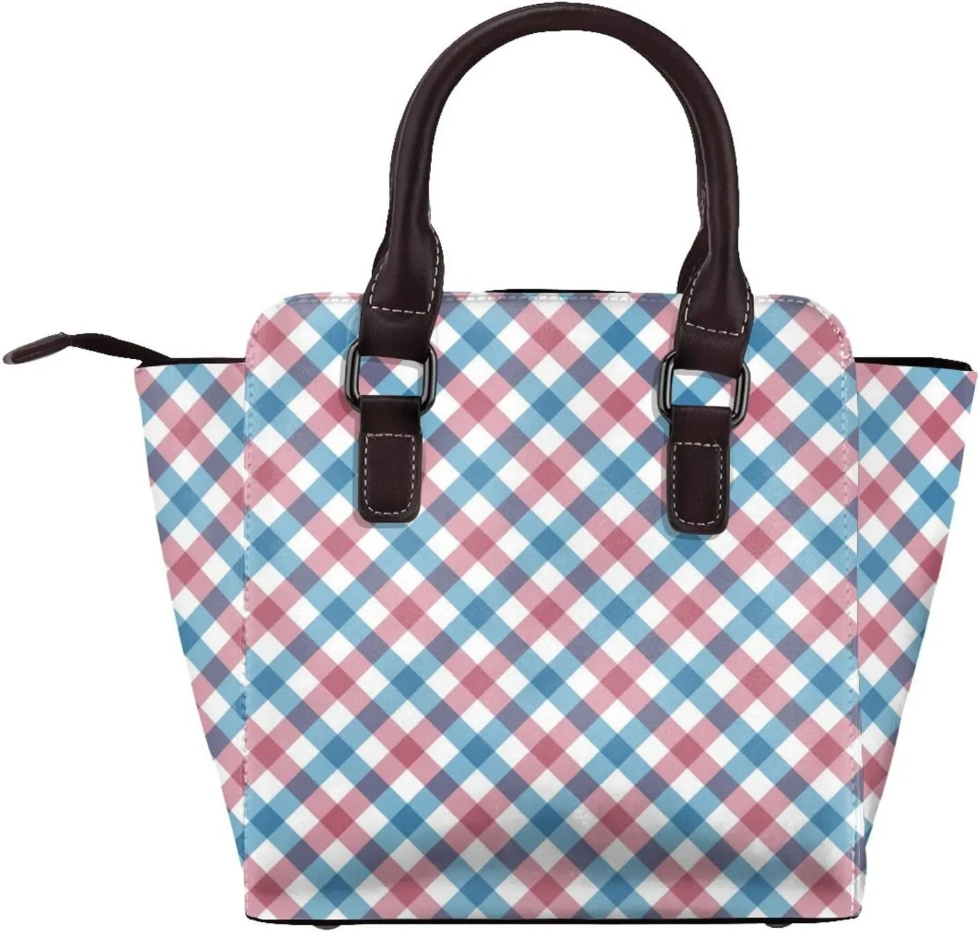 Tote Handbag for Women Faux Leather Shoulder Bag with Studded PU Leather Zipper Bag for Travel Work