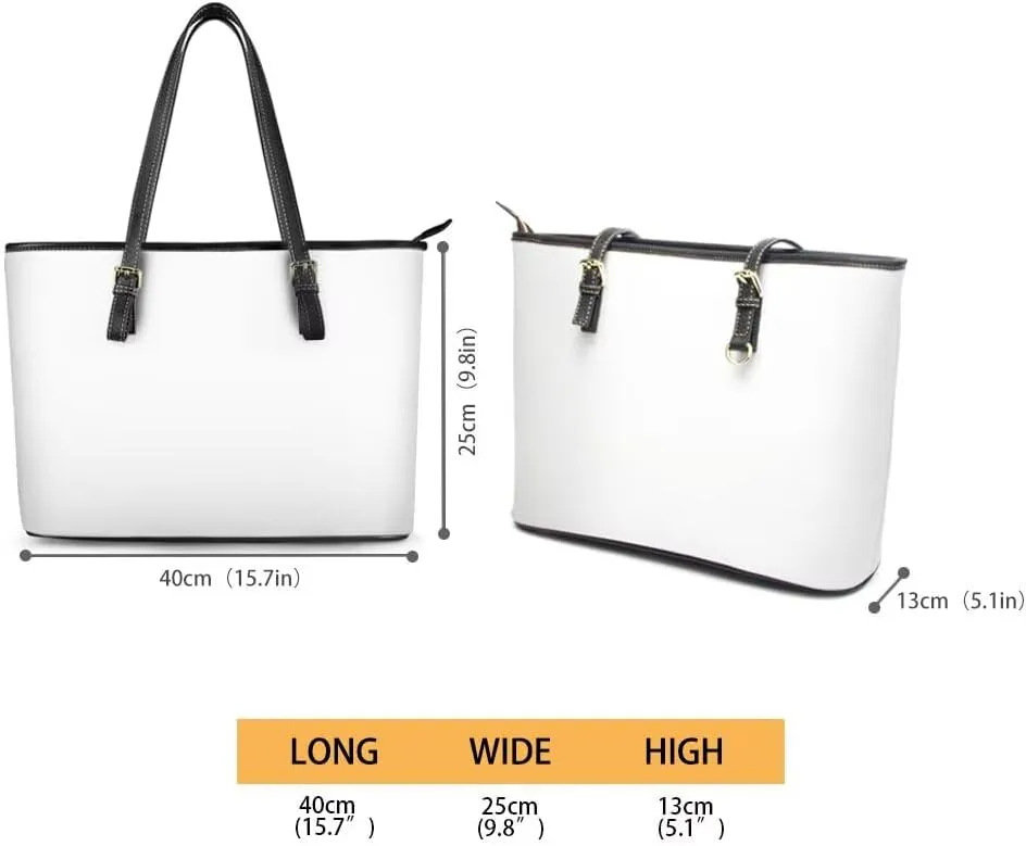 Tote Purse Bags Lightweight Oversized Womens PU Leather Top Handle Satchel Handbags with Zipper Pockets