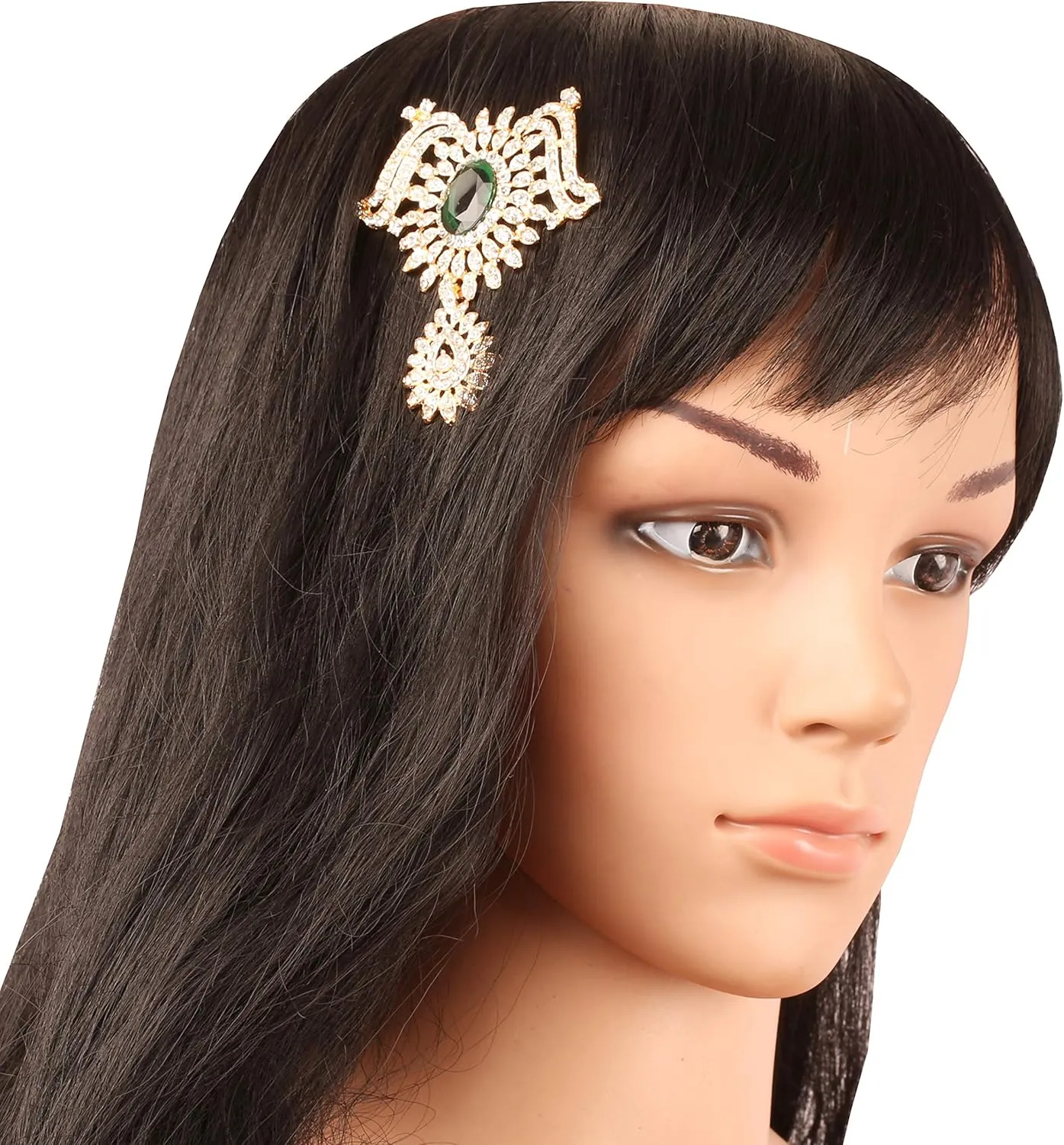 Touchstone Indian Bollywood Handcrafted Stylish Contemporary Designer Jewelry Hair Accessory Juda Pin in Gold Tone for Women