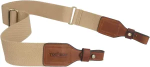 TOURBON 2-inch Cotton and Brown Leather Gun Sling Rifle Carry Strap