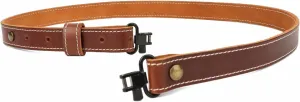 TOURBON Adjustable Leather Hunting Gun Sling, Adjustable Rifle Sling with or Without Swivels