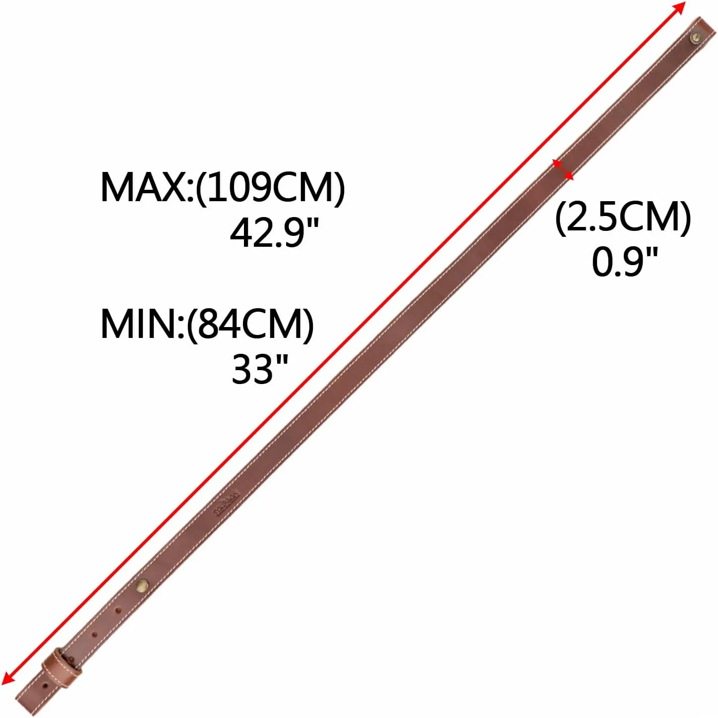 TOURBON Adjustable Leather Hunting Gun Sling, Adjustable Rifle Sling with or Without Swivels