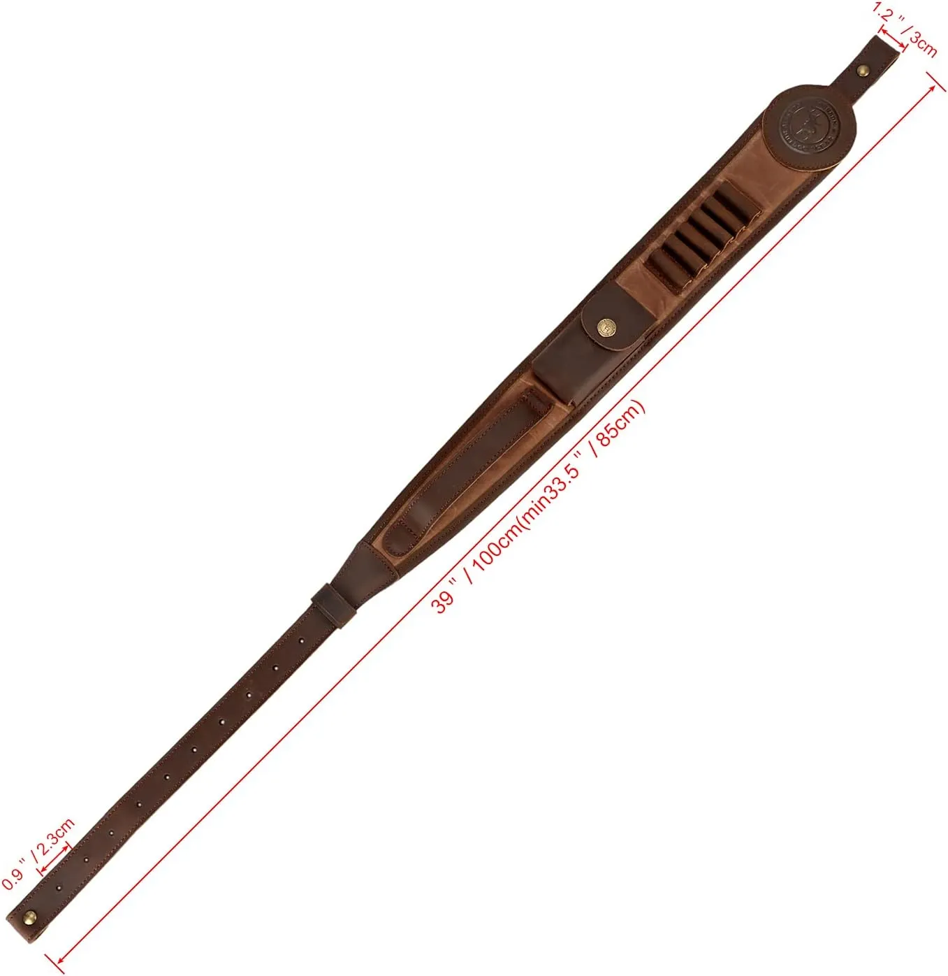 TOURBON Gun Sling Rifle Strap with Shell Holder for .30-06 .30-30 .45-70 .233