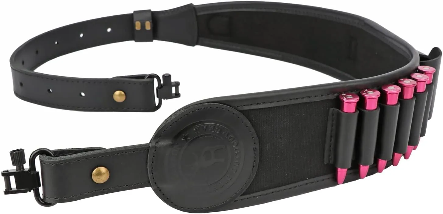 TOURBON Rifle Shell Holder Bandolier Gun Shoulder Strap Sling with Swivels