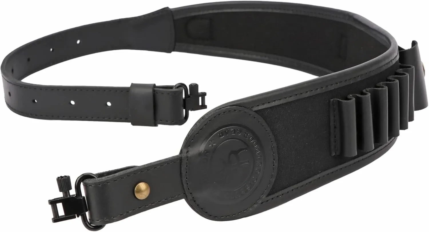 TOURBON Rifle Shell Holder Bandolier Gun Shoulder Strap Sling with Swivels