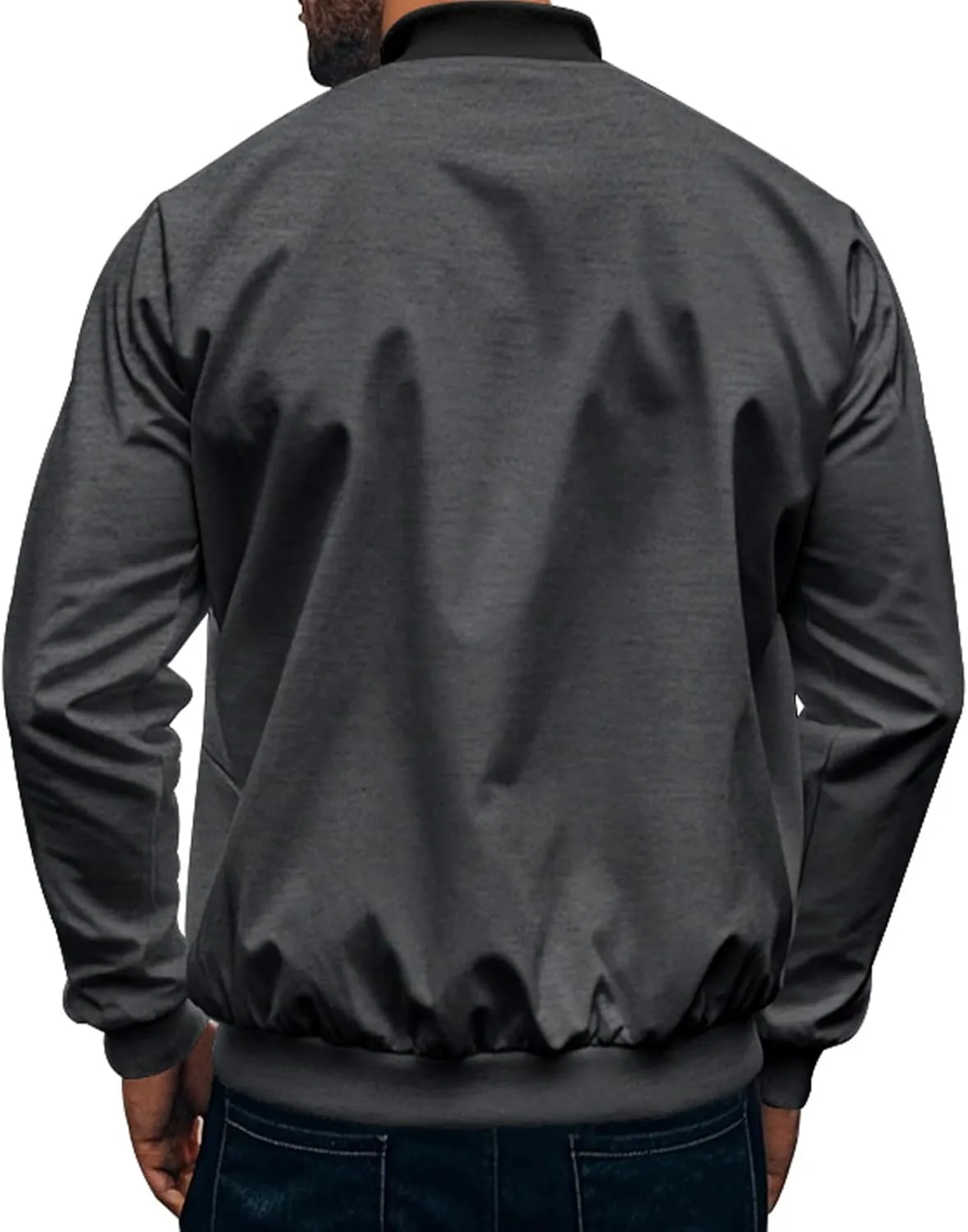 Track Jacket for Men Athletic Workout Lightweight Windproof Jacket Casual Spring Fall Windbreaker Bomber Zip Up Coat