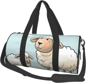 Travel Duffel Bag Foldable Weekender Overnight Bags Sheep and Lamb Cartoon Sports Tote Gym Bag Large Capacity Lightweight Carry On Luggage Bags for Men Women