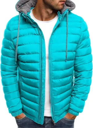 Uillui Lightweight Hooded Puffer Jacket Men's Packable Outdoor Water-Resistant Snow Ski Jacket Winter Warm Quilted Down Coat