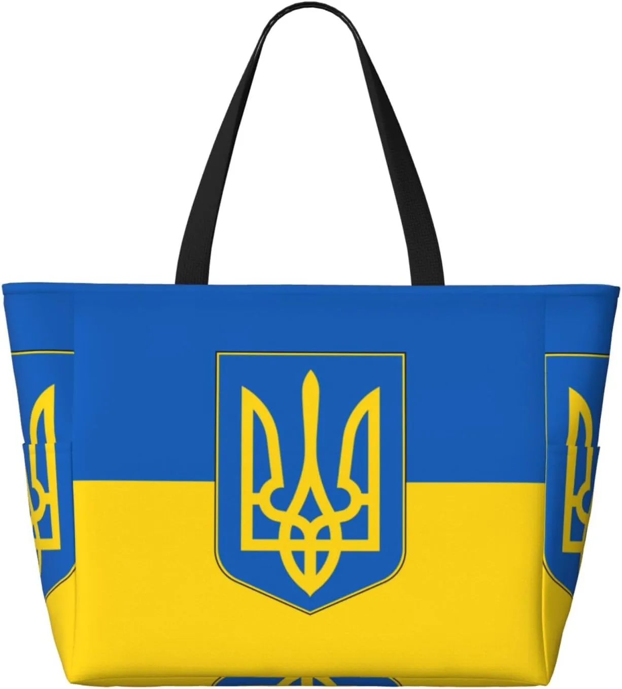 Ukraine American Friendship Tote Bag With 8 Storage Pockets Top Zip Shoulder Bag Handbag For Travel Work Women