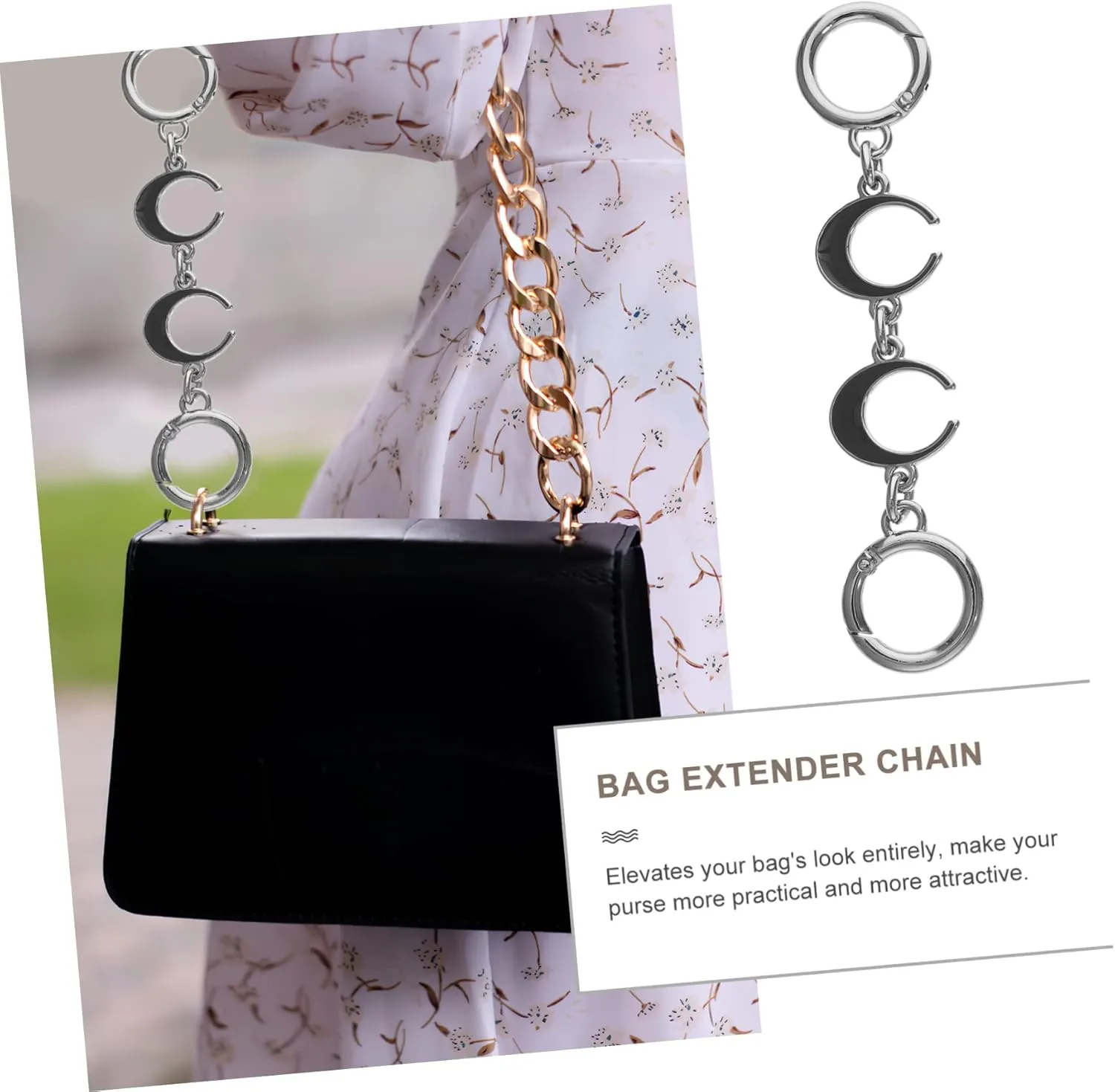ULDIGI 4Pcs Bag Chain Extender Purse Strap Extender Accessory for Handbags Bags and Purses Versatile Bag Extender Chain for Enhanced Style and Functionality