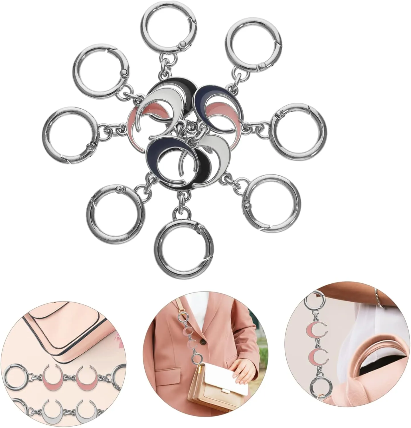 ULDIGI 4Pcs Bag Chain Extender Purse Strap Extender Accessory for Handbags Bags and Purses Versatile Bag Extender Chain for Enhanced Style and Functionality