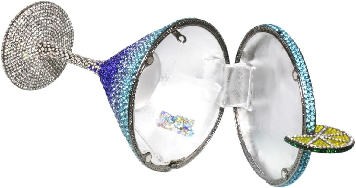 UMREN Cocktail Goblet Rhinestone Clutch for Women Unique Crystal Evening Bag Diamond Purse Wedding Party Prom Handbag