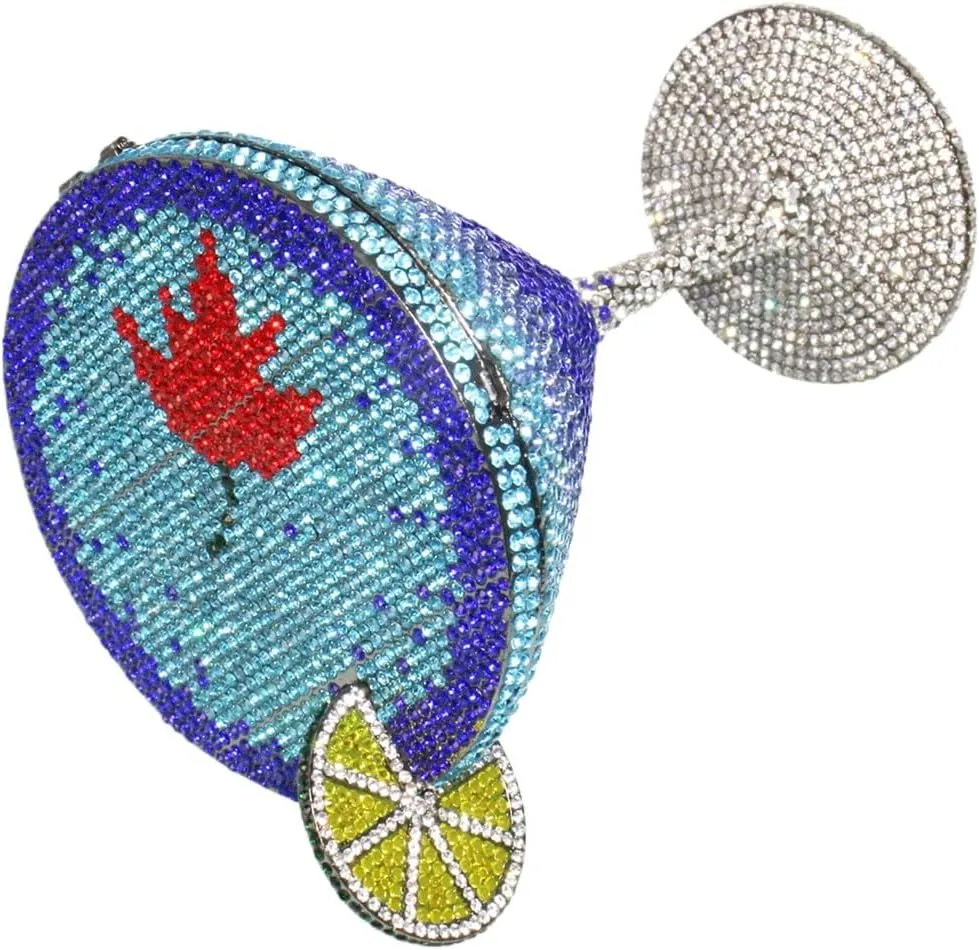 UMREN Cocktail Goblet Rhinestone Clutch for Women Unique Crystal Evening Bag Diamond Purse Wedding Party Prom Handbag