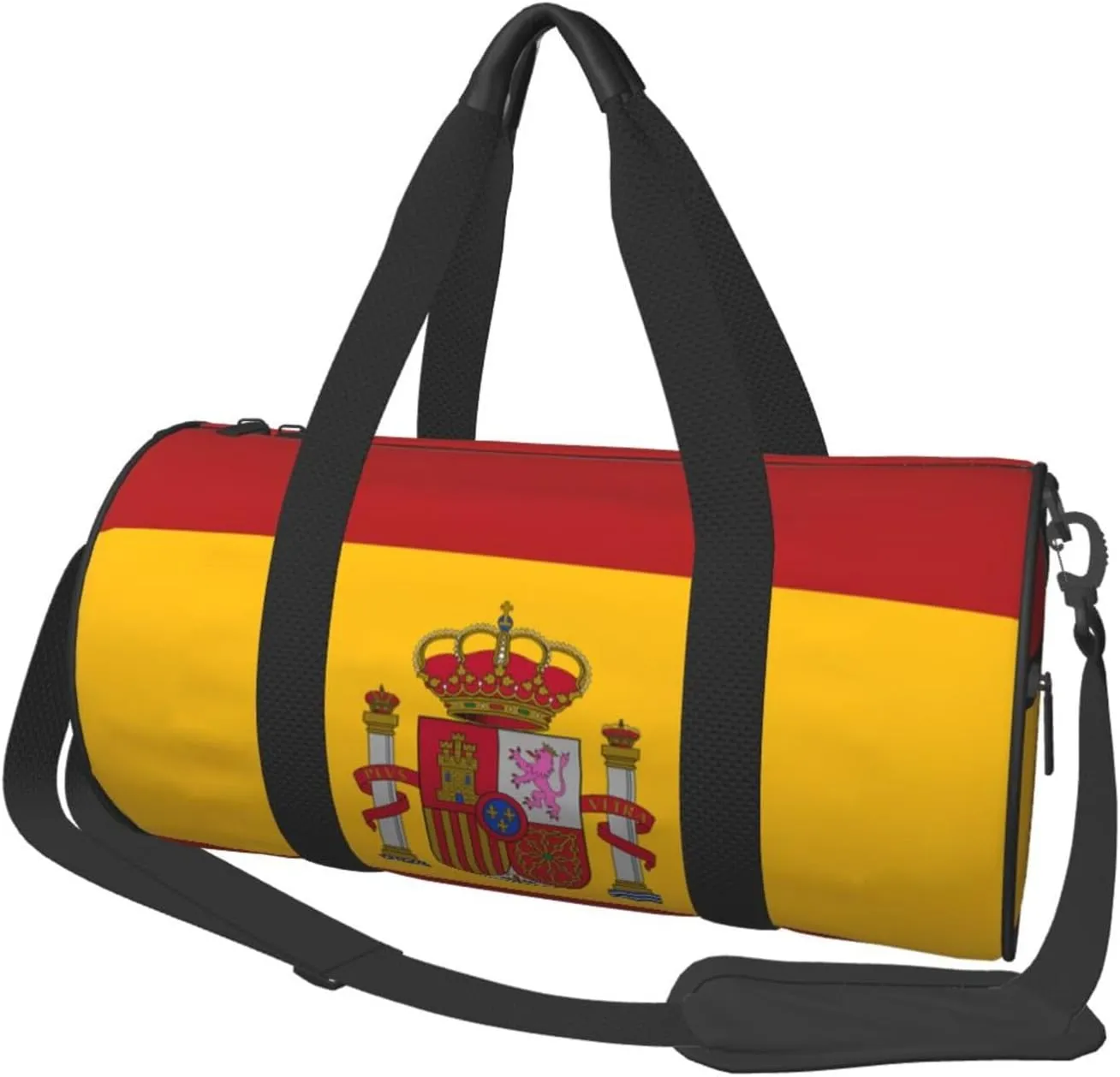 UNDEX Espana Flag Of Spain Spanish Gym Duffel Bag Adult Workout Bag Lightweight Carryon Gymbag Sport Duffel Bag For Man Women, Black