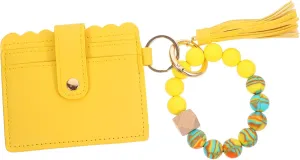 Unique Women's Bag Leather Bracelet Tassel Key Chain Purse for Occasions