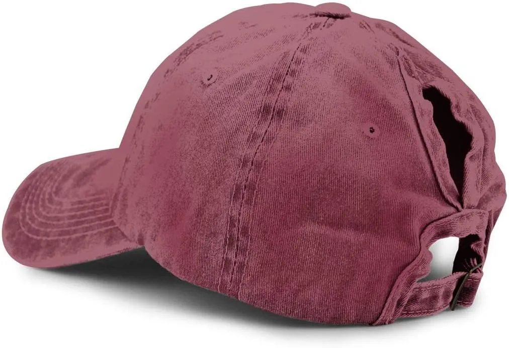 Unisex Camping Hair Don't Care Vintage Adjustable Baseball Cap Denim Dad Hat