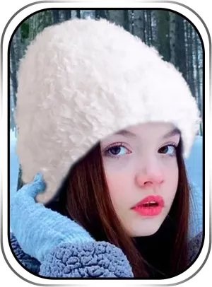 Urieo Fluffy Winter Hat for Women White Plush Beanie Hats Fluffy Faux Fur Beanie Daily Driving Cycling Caps
