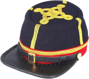 US Civil War Artillery Union Leather Peak Major/Colonel Kepi