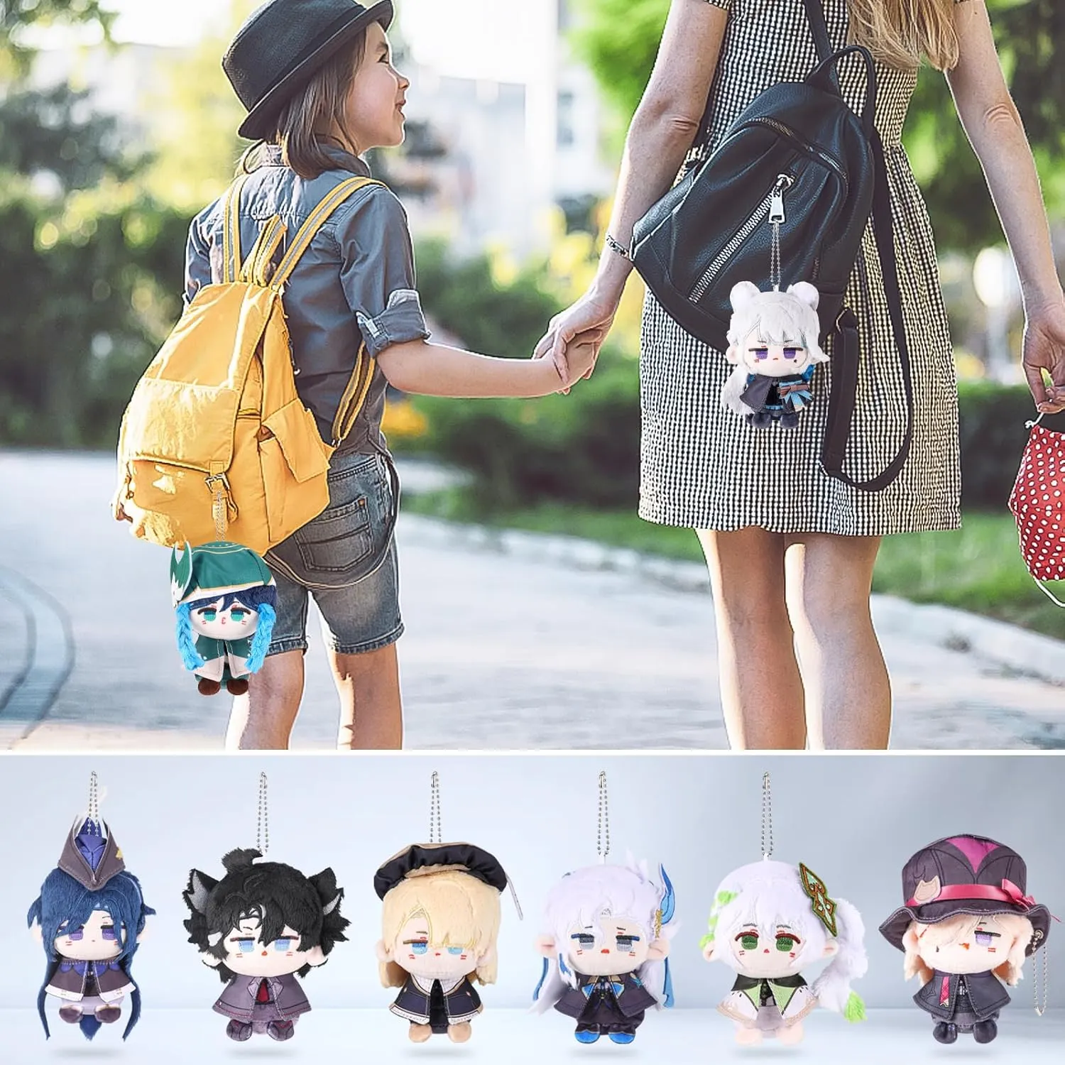 UTIEHD Genshin Impact Plush Keychains, Cute 4-Inch Collectible Doll - Compact Size for Bags and Keys for Fans (Lyney)