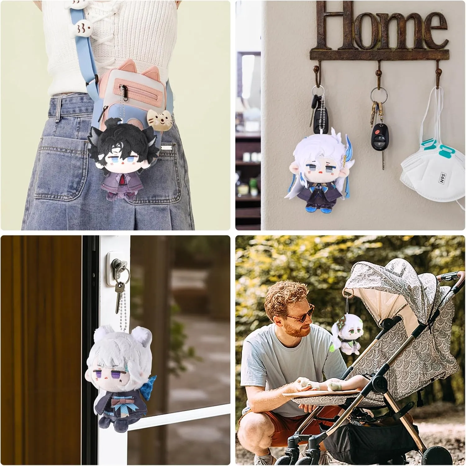 UTIEHD Genshin Impact Plush Keychains, Cute 4-Inch Collectible Doll - Compact Size for Bags and Keys for Fans (Lyney)