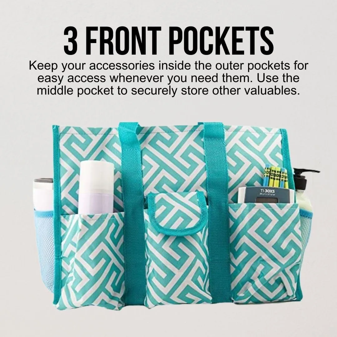 Utility Tote Bag with Zipper Top - Large Multipurpose Tote Organizer Bag