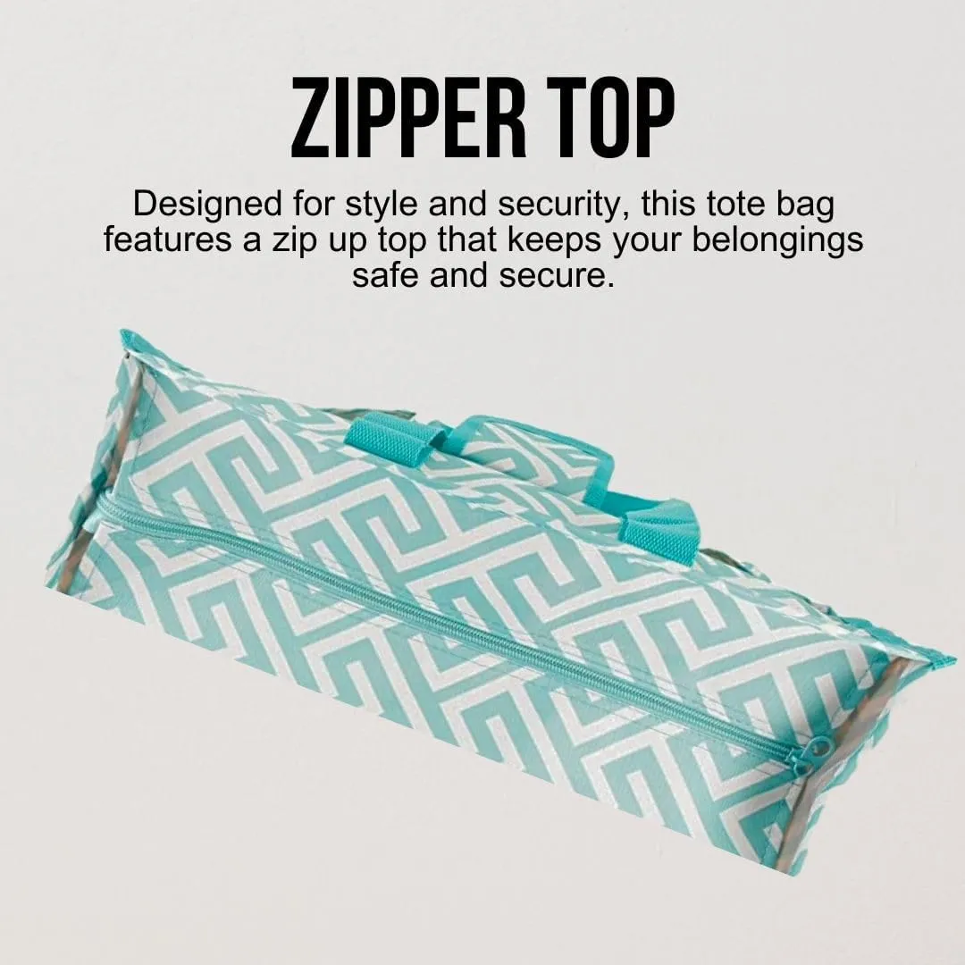 Utility Tote Bag with Zipper Top - Large Multipurpose Tote Organizer Bag