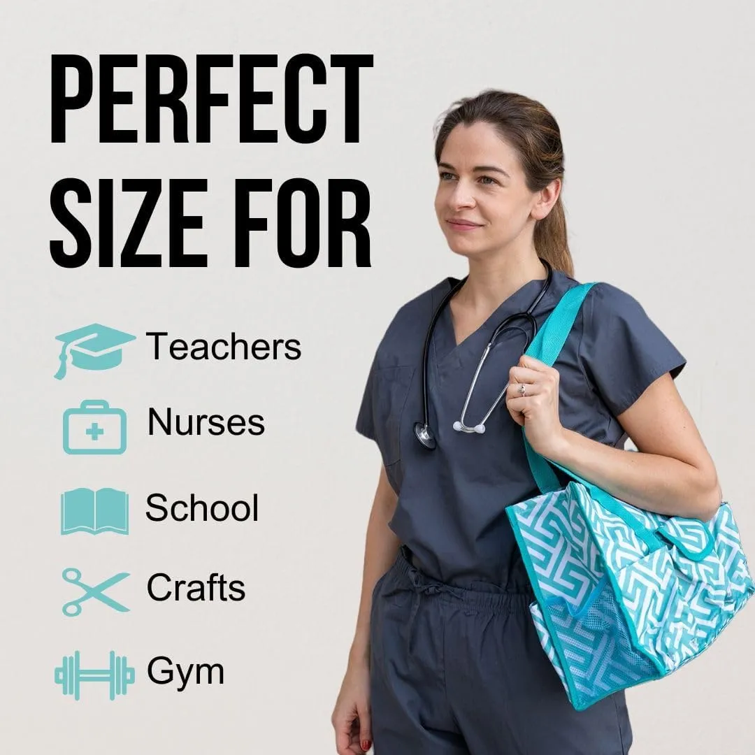 Utility Tote Bag with Zipper Top - Large Multipurpose Tote Organizer Bag