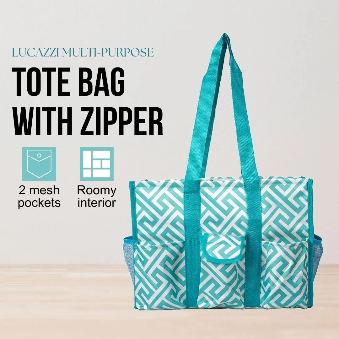 Utility Tote Bag with Zipper Top - Large Multipurpose Tote Organizer Bag