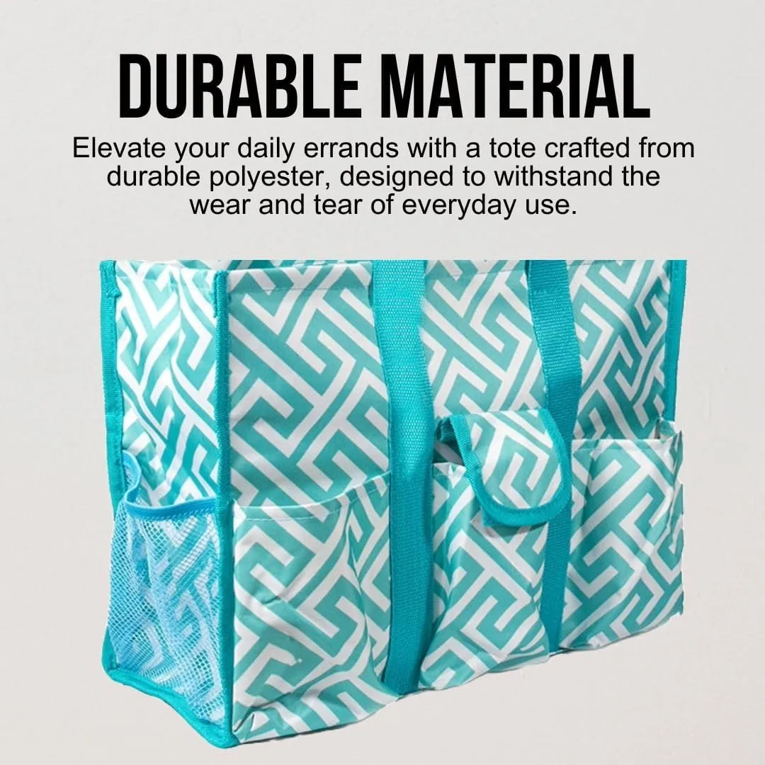 Utility Tote Bag with Zipper Top - Large Multipurpose Tote Organizer Bag