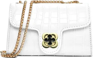 UTOTEBAG Crossbody Bags for Women Small Purse PU Leather Shoulder Bag Trendy Handbag Satchel Evening Bag with Chain Strap