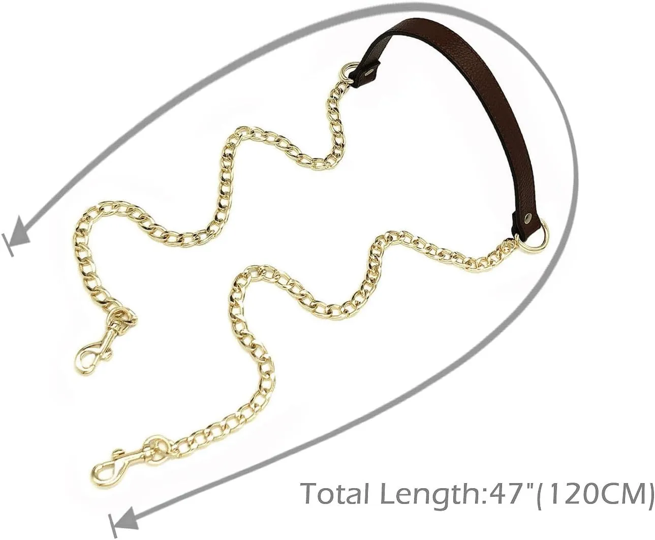 VanEnjoy 18MM Replacement Chain & Genuine Leather Shoulder Crossbody Straps for Handbags Purse Bags (Expresso, 0.70" x47"(WxL))