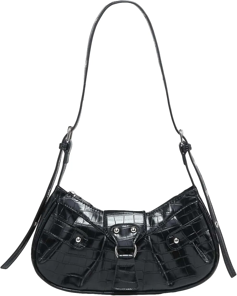 Verdusa Women's Pleated Hobo Shoulder Bag PU Leather Clutch Handbag