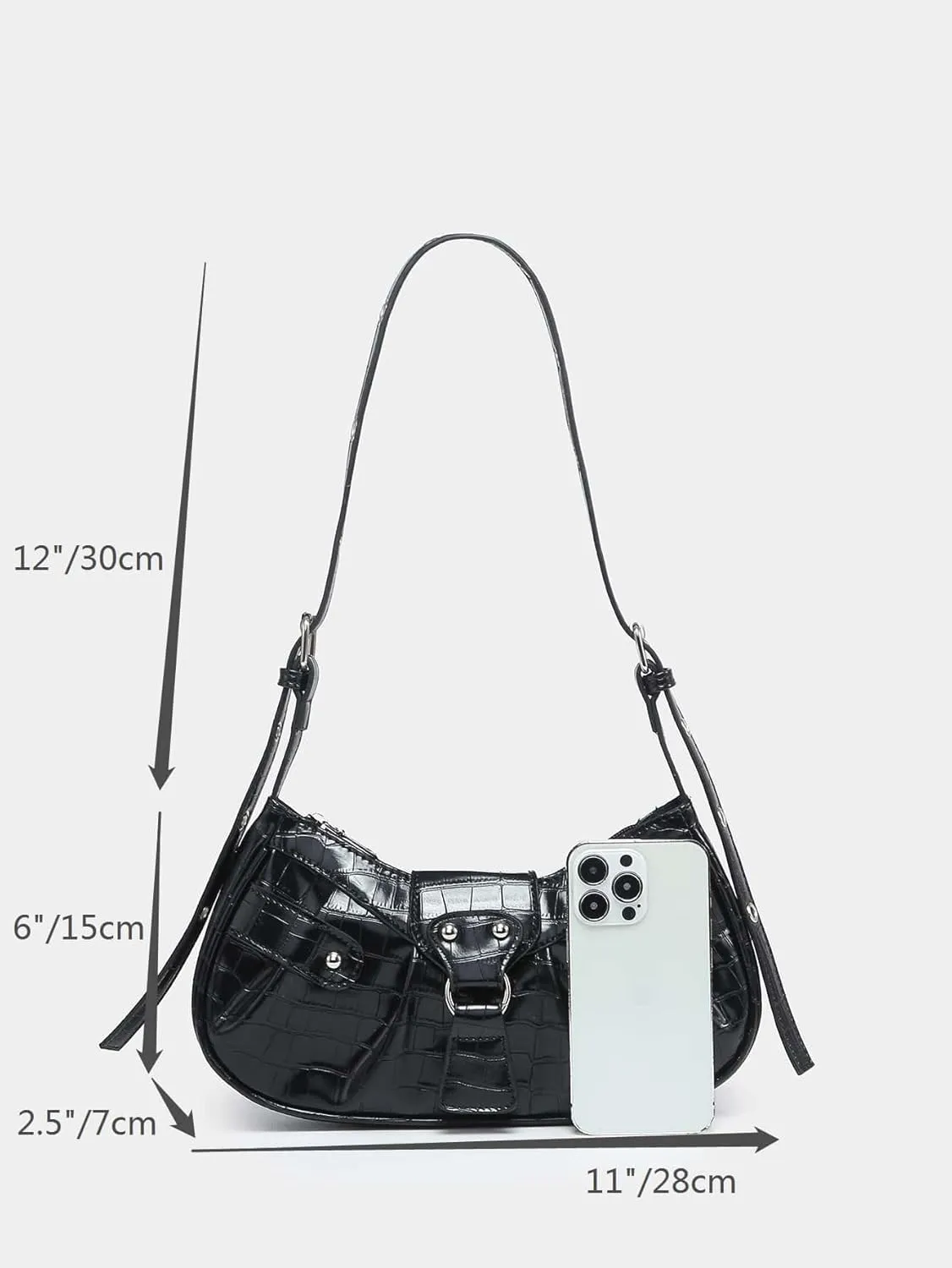 Verdusa Women's Pleated Hobo Shoulder Bag PU Leather Clutch Handbag