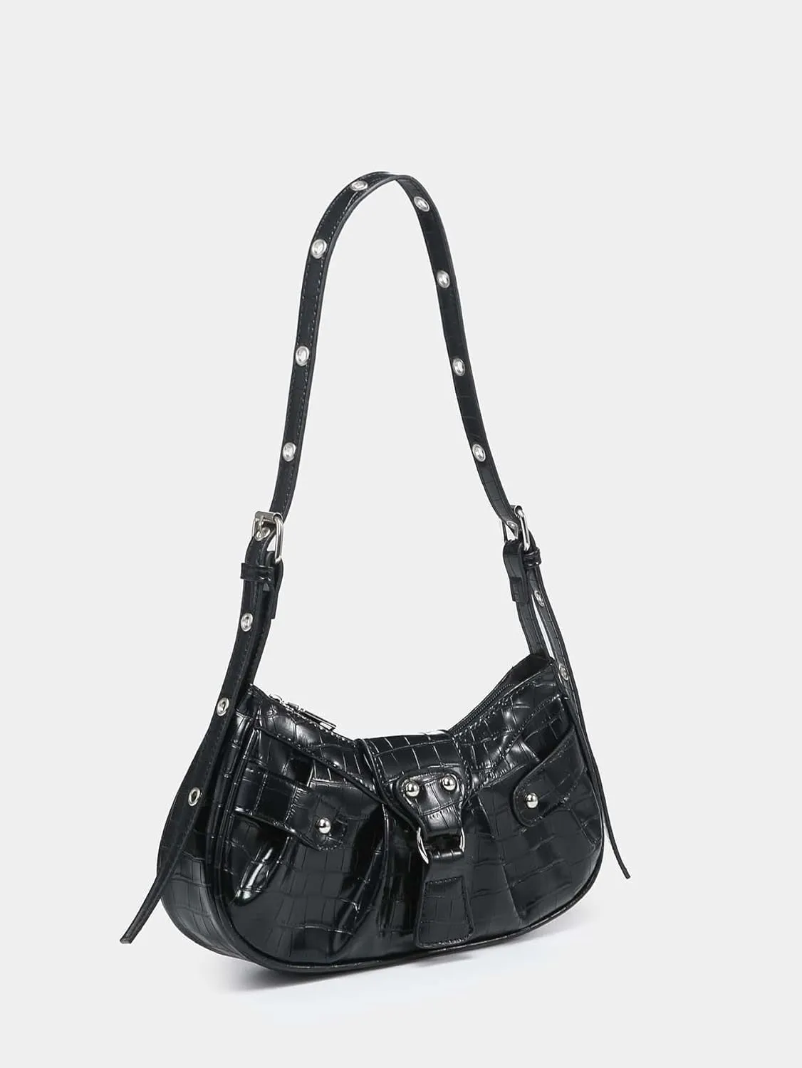 Verdusa Women's Pleated Hobo Shoulder Bag PU Leather Clutch Handbag